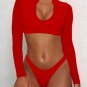 Long Sleeve Mesh Sporty Two Piece Swimsuit