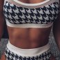 Houndstooth Ruched Two Piece Swimwear
