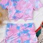 Tie Dye Drawstring Side Bikini Swimsuit