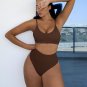 Solid Rib High Waisted Bikini Swimsuit