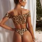 Off-The-Shoulder Leopard Print Bikini Set