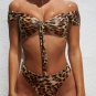 Off-The-Shoulder Leopard Print Bikini Set
