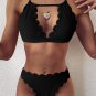 Scallop Trim Halter Bikini Set