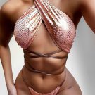The Taylor Metallic Halter Bikini Set