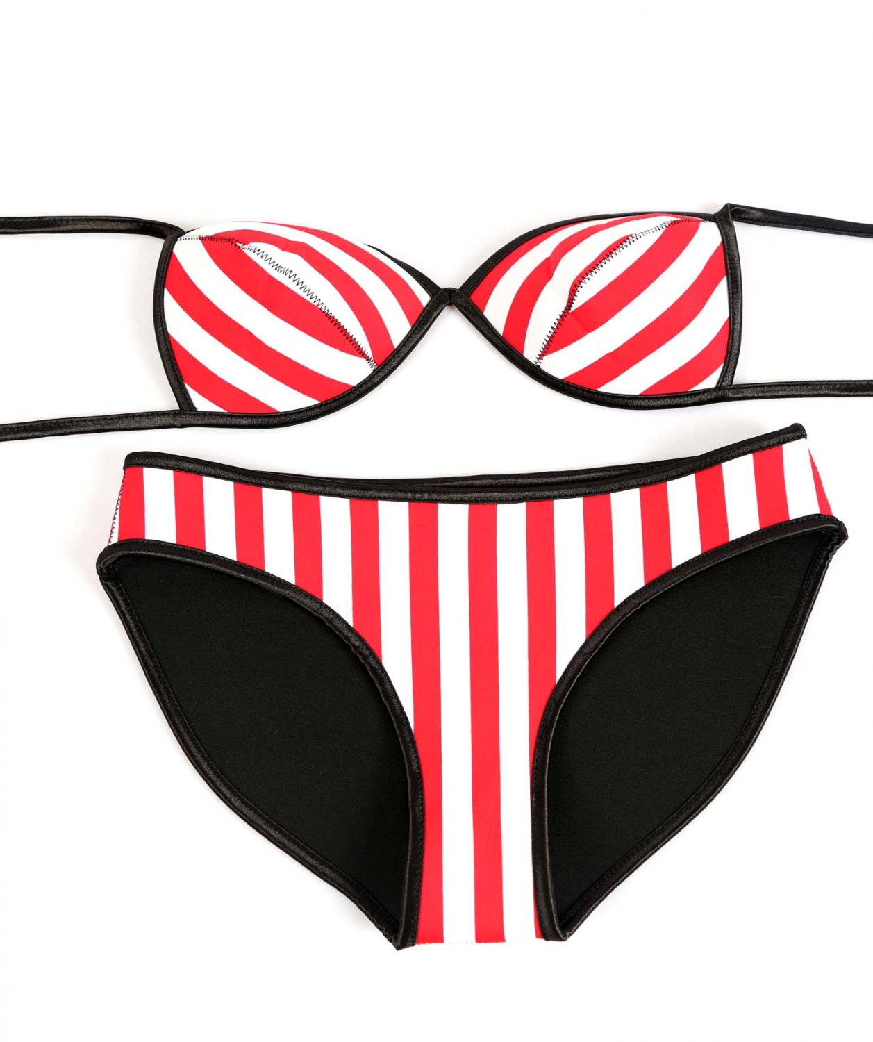 Rubber Red Striped Bikini