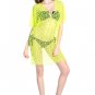 Colloyes Neon Yellow Floral Crochet Detail Beachwear