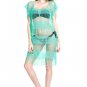 Colloyes Green Fringe Crochet Detail Beach Dress