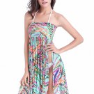 Blue Plumage Printed Swimwear Dress