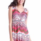 Fashion Red Wave Printed Breathable Cover-up
