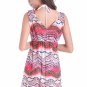 Fashion Red Wave Printed Breathable Cover-up