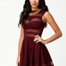 Mesh Insert Backless Clubwear Mini Dress