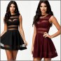 Mesh Insert Backless Clubwear Mini Dress