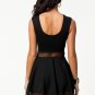 Mesh Insert Backless Clubwear Mini Dress