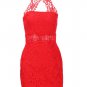 Floral Lace Crochet Halter Neck Club Dress