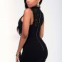 Black Lace Sleeveless Zipper Back Romper