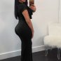 Women's 2 Piece Short Sleeve Crop Top and Long Pants Set