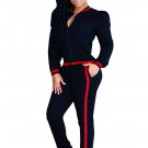 Long Sleeve Zipper Jackets and Bodycon Long Pant Set