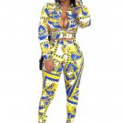 Long Sleeve Crop Top and Bodycon Long Pant Set