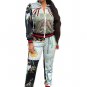 Women's Digital Printing Long Sleeve Zip Up Jacket and Bodycon Long Pants Set