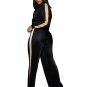 Women's Long Sleeve Zip Up Top and Wide Leg Long Pant Set