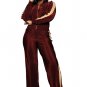 Women's Long Sleeve Zip Up Top and Wide Leg Long Pant Set