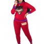 Long Sleeve Sequin Tiger Print Top + High Waist Bodycon Long Pants