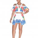 Sexy 2 Piece Cold Shoulders Top and Skirts Set