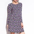 Colorful Bud Pattern Print Stretch Slim Club Dress