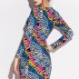 Color Zebra Pattern Print Club Bobycon Dress