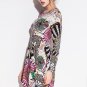 Digital Windmill Pattern Print Club Dress