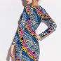 Color Zebra Pattern Print Club Bobycon Dress