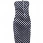 Neck Belt Stripe Sexy Dress