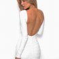 Sexy Backless Long Sleeve Bodycon Clubwear Midi Dress