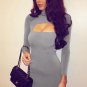Sexy Hollow Out Front Long Sleeve Party Bodycon Mini Dress