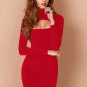 Sexy Hollow Out Front Long Sleeve Party Bodycon Mini Dress