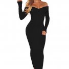 Sexy Off The Shoulder Long Sleeves Bodycon Dress