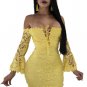 Sexy Off The Shoulder Strappy Lace Embroidery Bodycon Dress