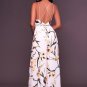 Floral Print Slit Legs Jumpsuit