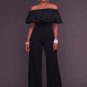 Clarisse Embroidery Ruffle Top Strapless Jumpsuit