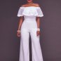 Clarisse Embroidery Ruffle Top Strapless Jumpsuit