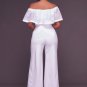 Clarisse Embroidery Ruffle Top Strapless Jumpsuit