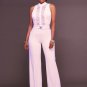 Mesh Accent Belted Jumpsuit