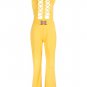 Mesh Accent Belted Jumpsuit