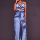 Striped Tie Front Jumpsuit
