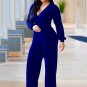 Long Sleeve Solid Jumpsuit With Belt