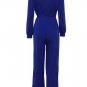 Long Sleeve Solid Jumpsuit With Belt
