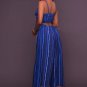 Blue Tribal Print Open Back Jumpsuit