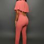 V Neck Butterfly Sleeve Backless Jumpsuit