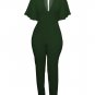 V Neck Butterfly Sleeve Backless Jumpsuit