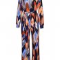 Multi Color Print Belted Jumpsuit